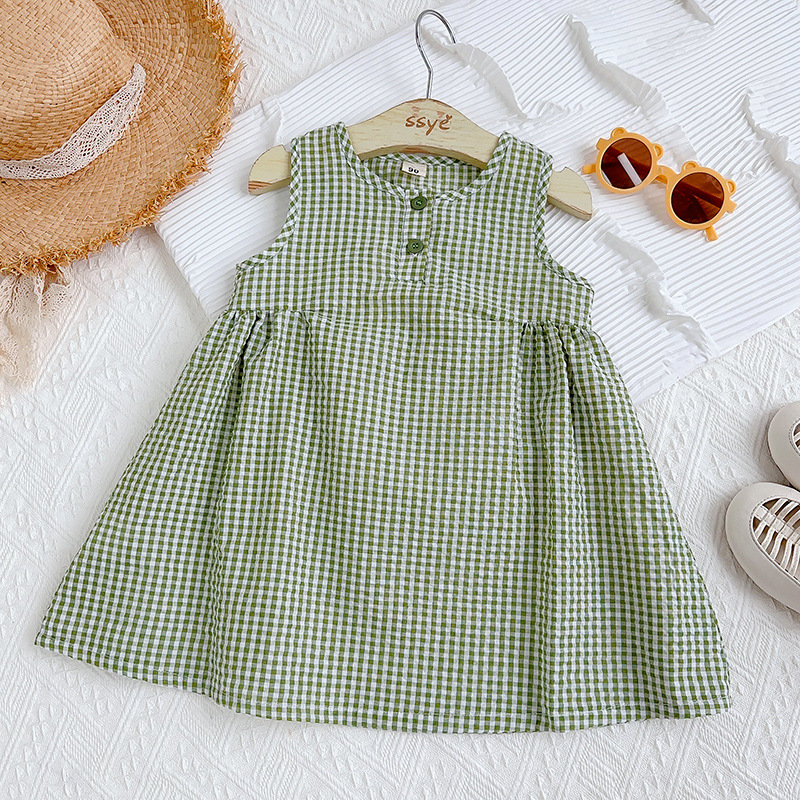 Casual Plaid Cotton Blend Girls Dresses display picture 5