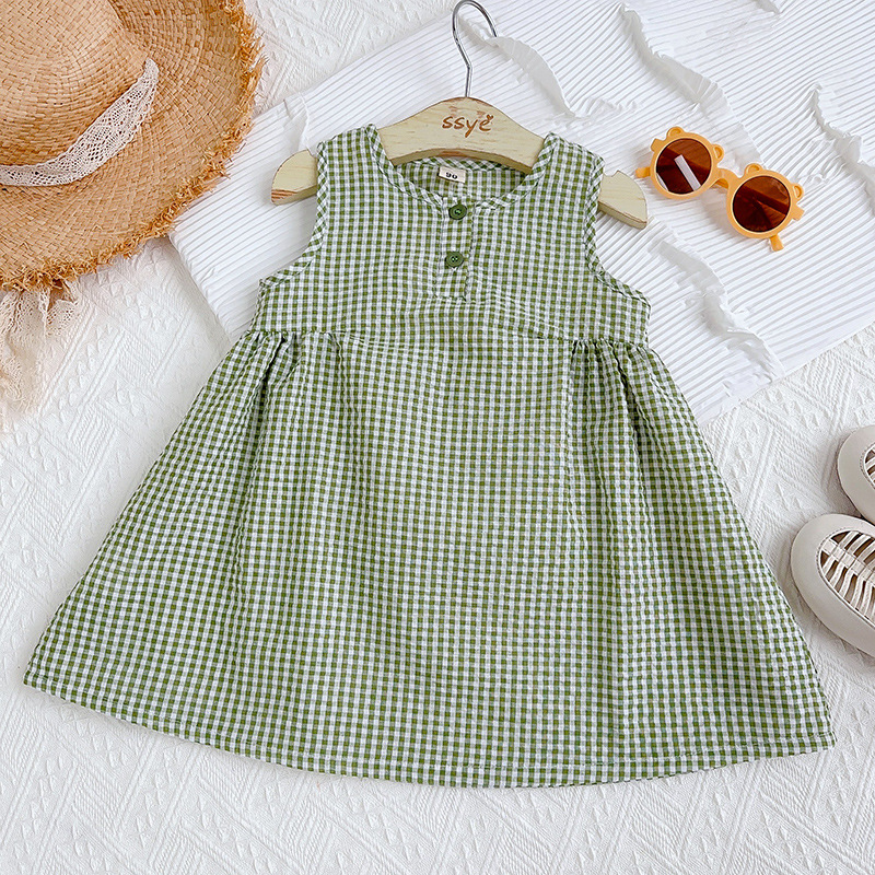 Casual Plaid Cotton Blend Girls Dresses display picture 3