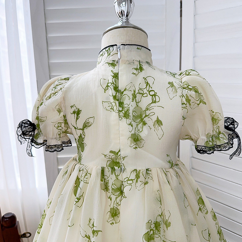 Princess Flower Cotton Blend Girls Dresses display picture 4