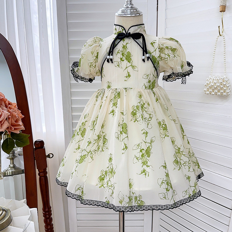 Princess Flower Cotton Blend Girls Dresses display picture 10