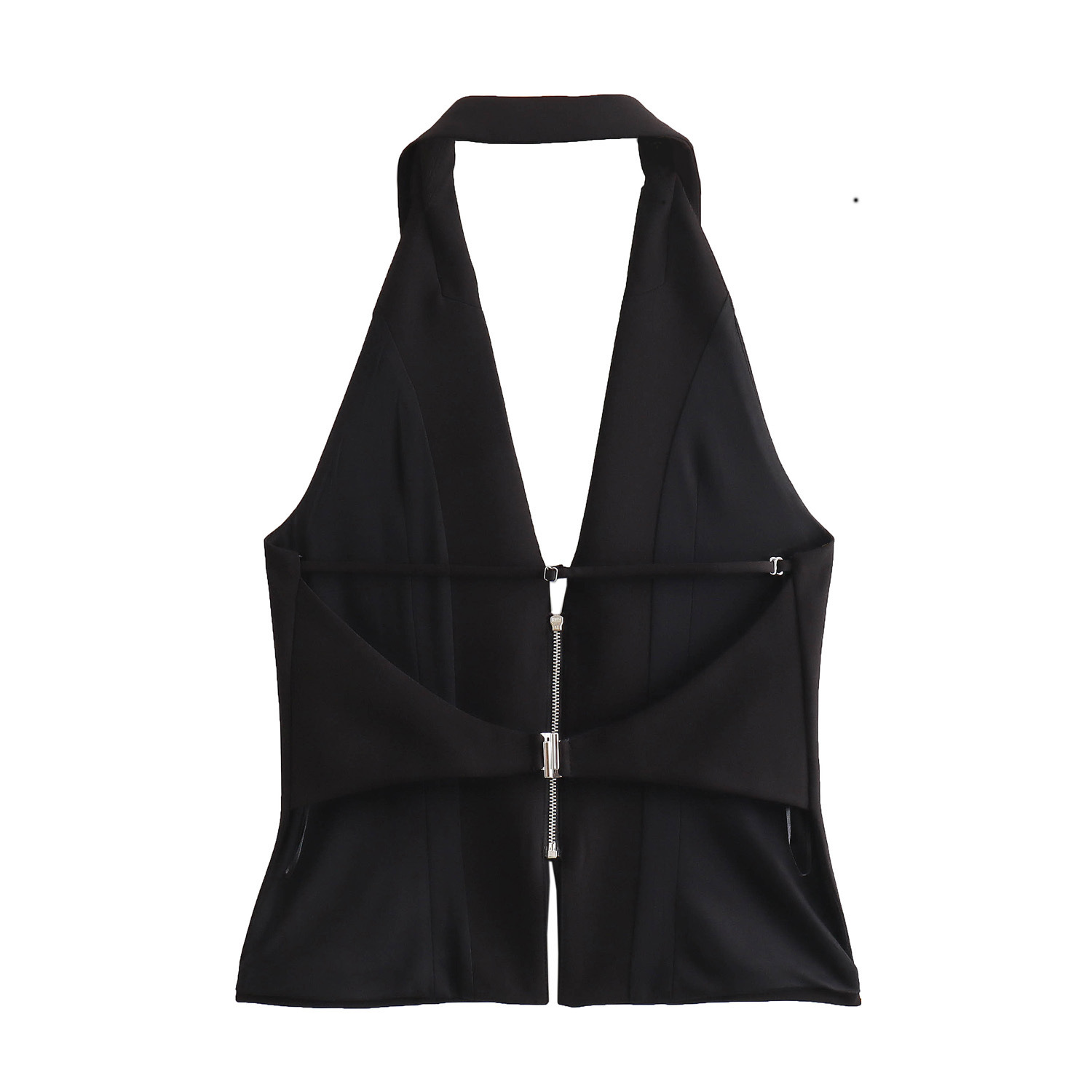 Women's Wrap Crop Top Tank Tops Backless Streetwear Solid Color display picture 2