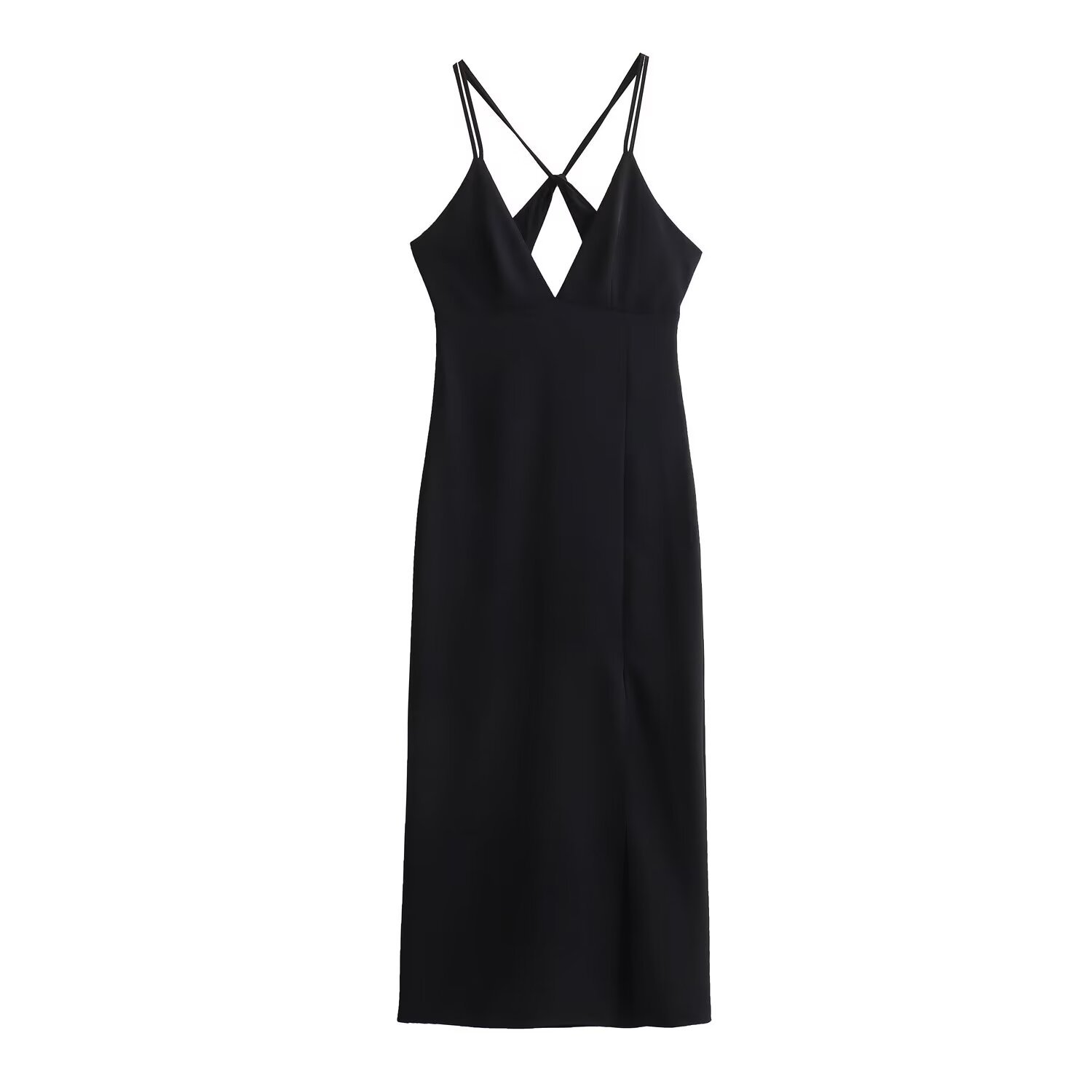 Women's Strap Dress Streetwear V Neck Sleeveless Solid Color Midi Dress Holiday Daily display picture 1
