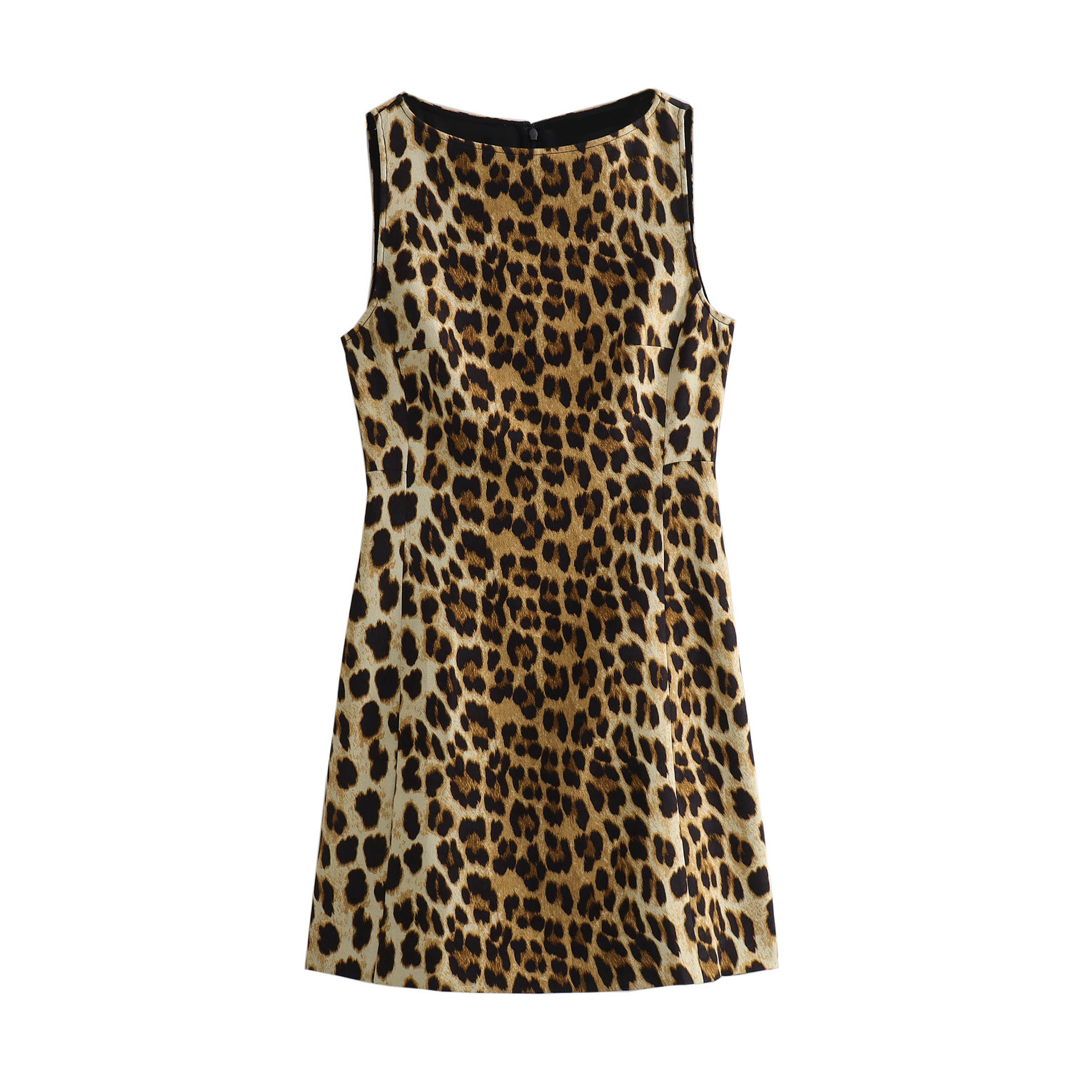 Women's Sheath Dress Streetwear Round Neck Sleeveless Leopard Knee-Length Daily Bar display picture 1