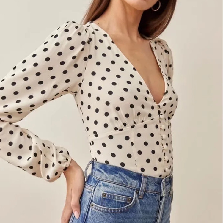 Women's Blouse Long Sleeve Blouses Streetwear Polka Dots display picture 1
