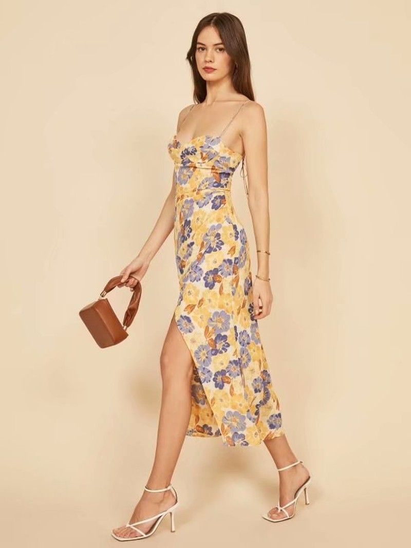 Women's Strap Dress Vacation Strap Printing Sleeveless Flower Midi Dress Holiday Daily display picture 3