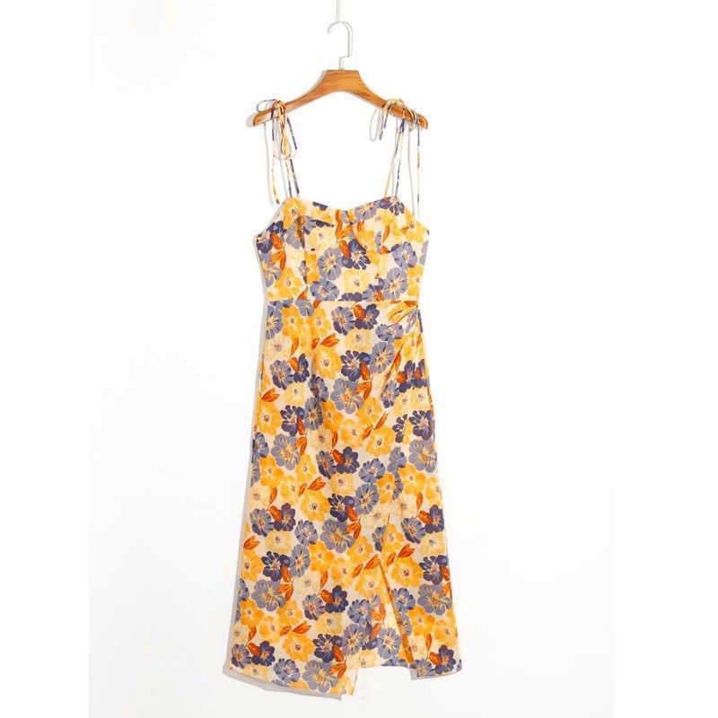 Women's Strap Dress Vacation Strap Printing Sleeveless Flower Midi Dress Holiday Daily display picture 13