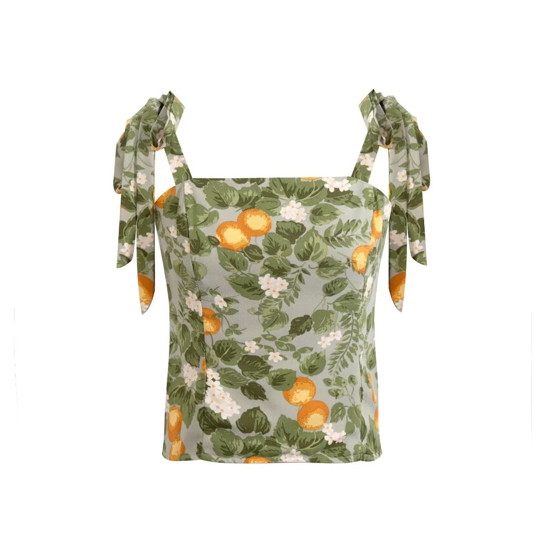Women's Camisole Tank Tops Backless Streetwear Ditsy Floral display picture 1
