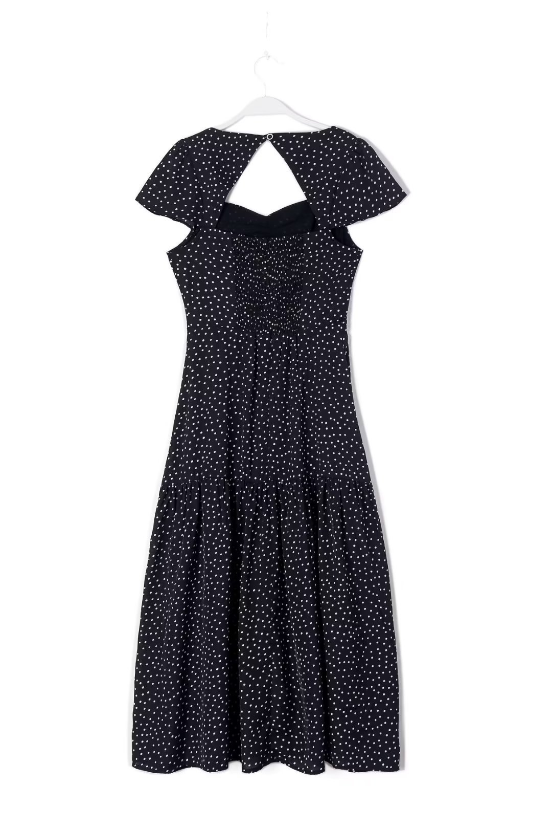 Women's Regular Dress Vacation V Neck Tassel Short Sleeve Polka Dots Solid Color Maxi Long Dress Daily display picture 5