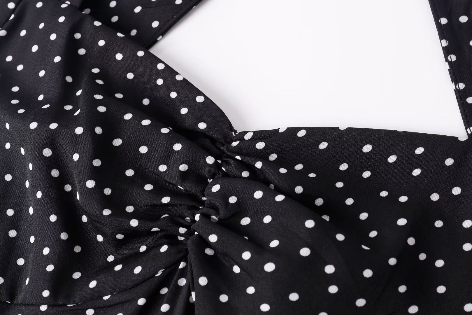 Women's Regular Dress Vacation V Neck Tassel Short Sleeve Polka Dots Solid Color Maxi Long Dress Daily display picture 10