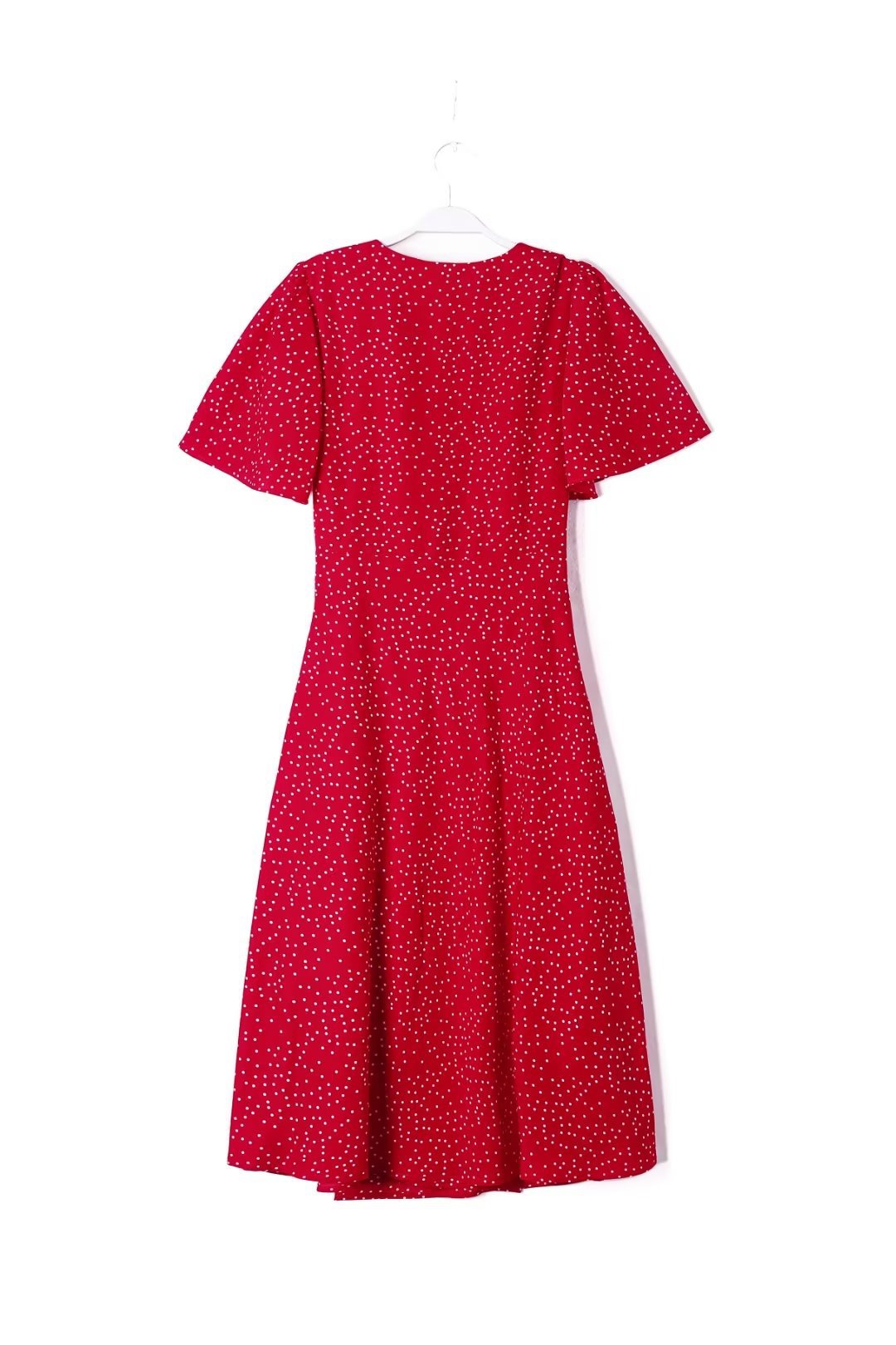 Women's Regular Dress Streetwear V Neck Tassel Short Sleeve Polka Dots Knee-Length Holiday Daily display picture 5