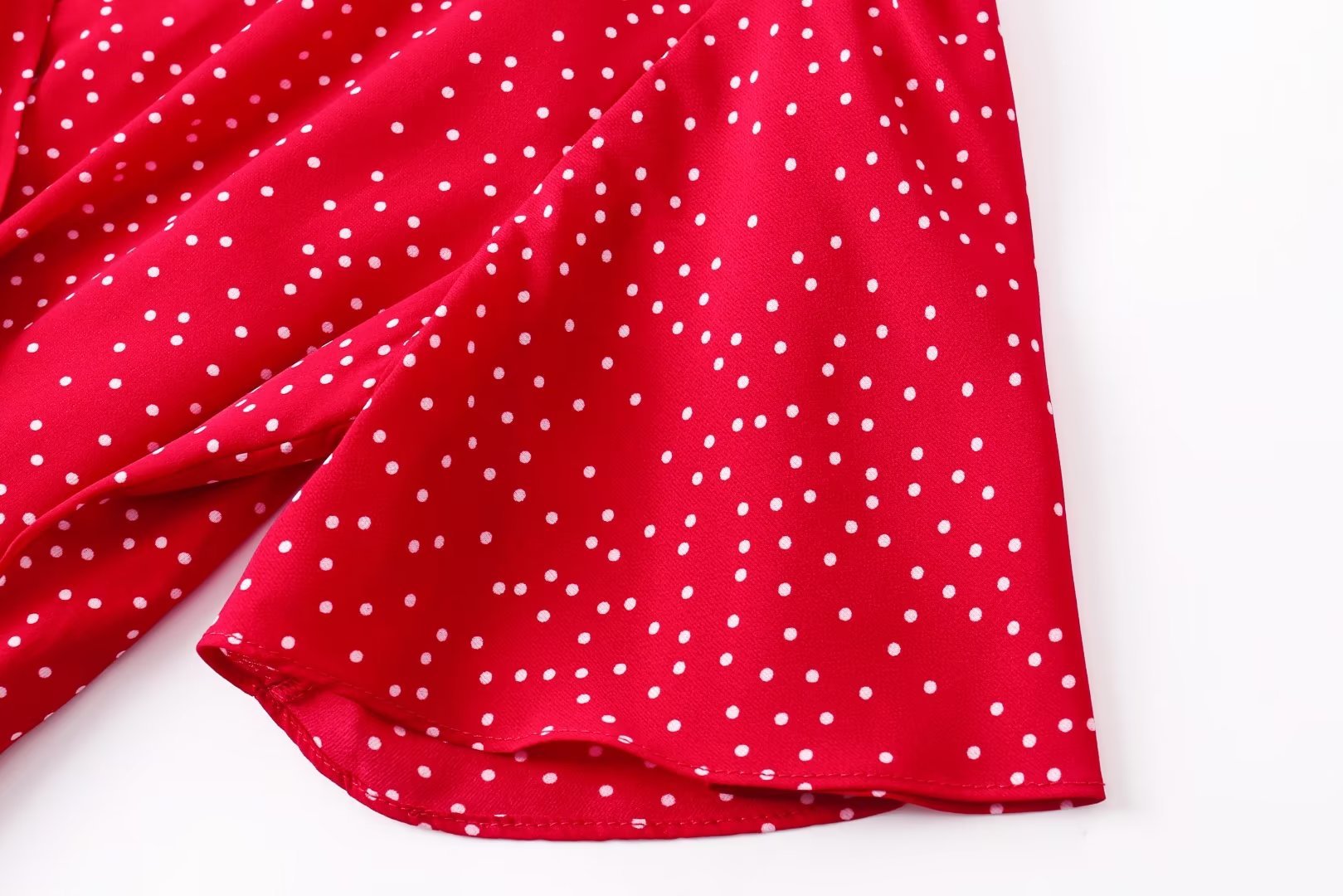 Women's Regular Dress Streetwear V Neck Tassel Short Sleeve Polka Dots Knee-Length Holiday Daily display picture 8