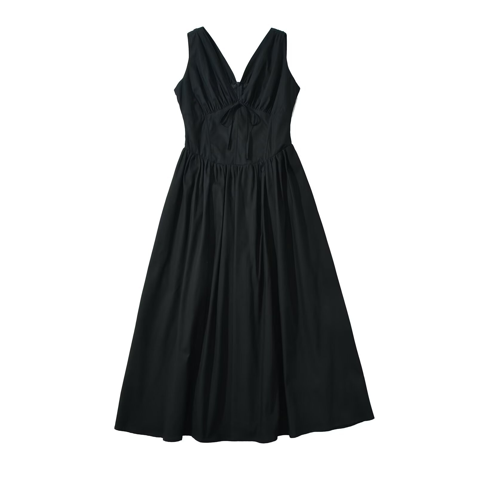 Women's Regular Dress Streetwear V Neck Printing Backless Sleeveless Solid Color Midi Dress Holiday Daily display picture 21
