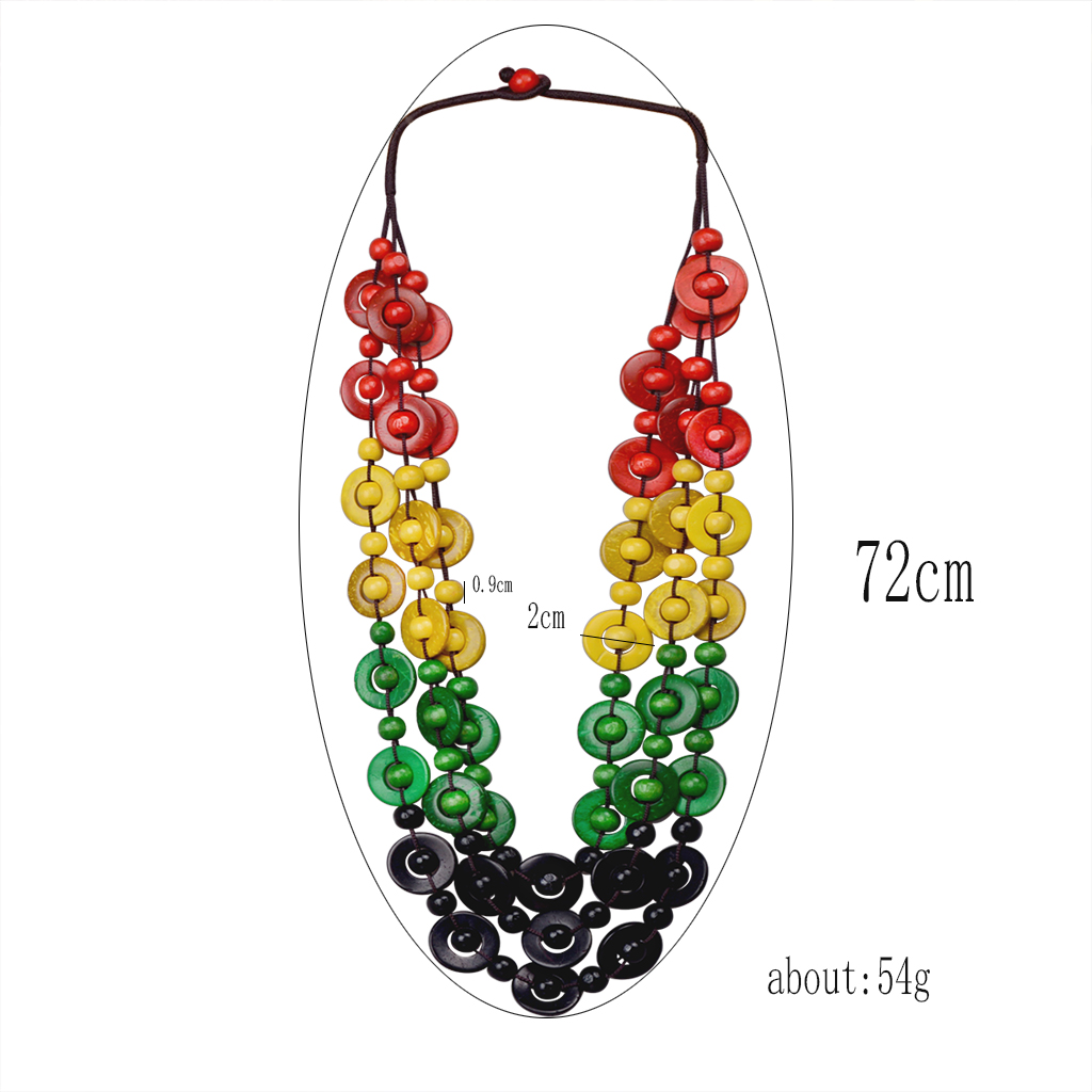 Wholesale Jewelry Ethnic Style Bohemian Geometric Wooden Beads Coconut Shell Charcoal Beaded Necklace display picture 3