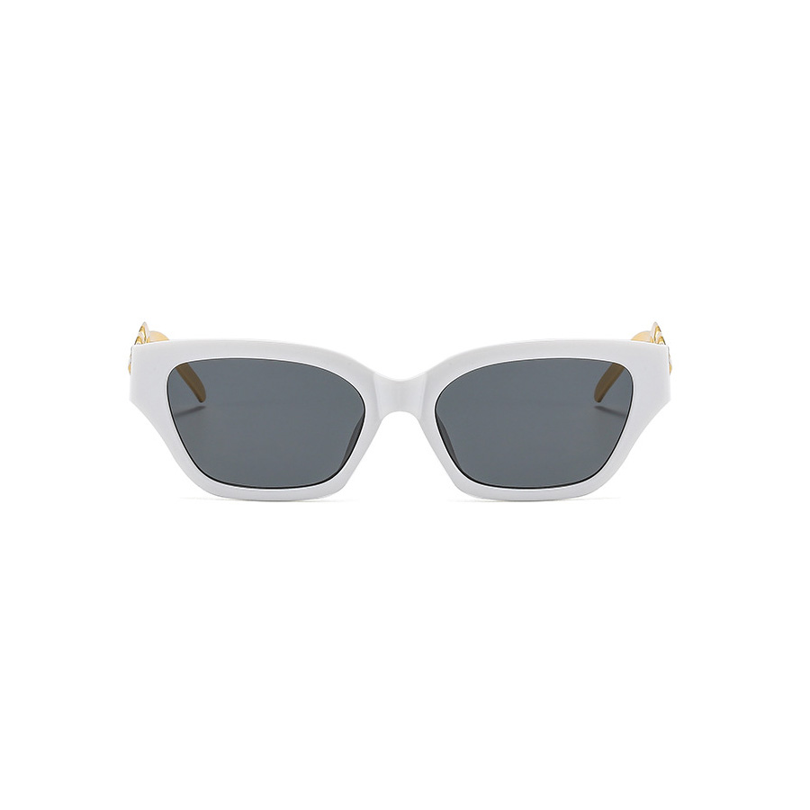 Nordic Style Vacation Beach Solid Color Ac Cat Eye Chain Full Frame Women's Sunglasses display picture 3
