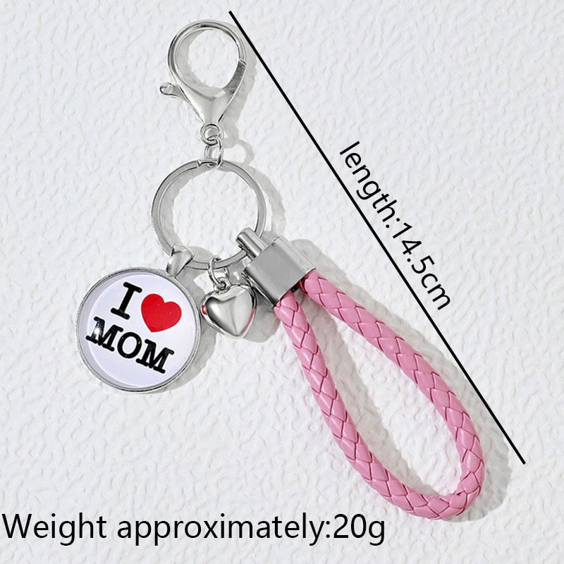 Casual MAMA Classic Style Letter Heart Shape Metal Inlay Glass Mother'S Day Keychain display picture 1