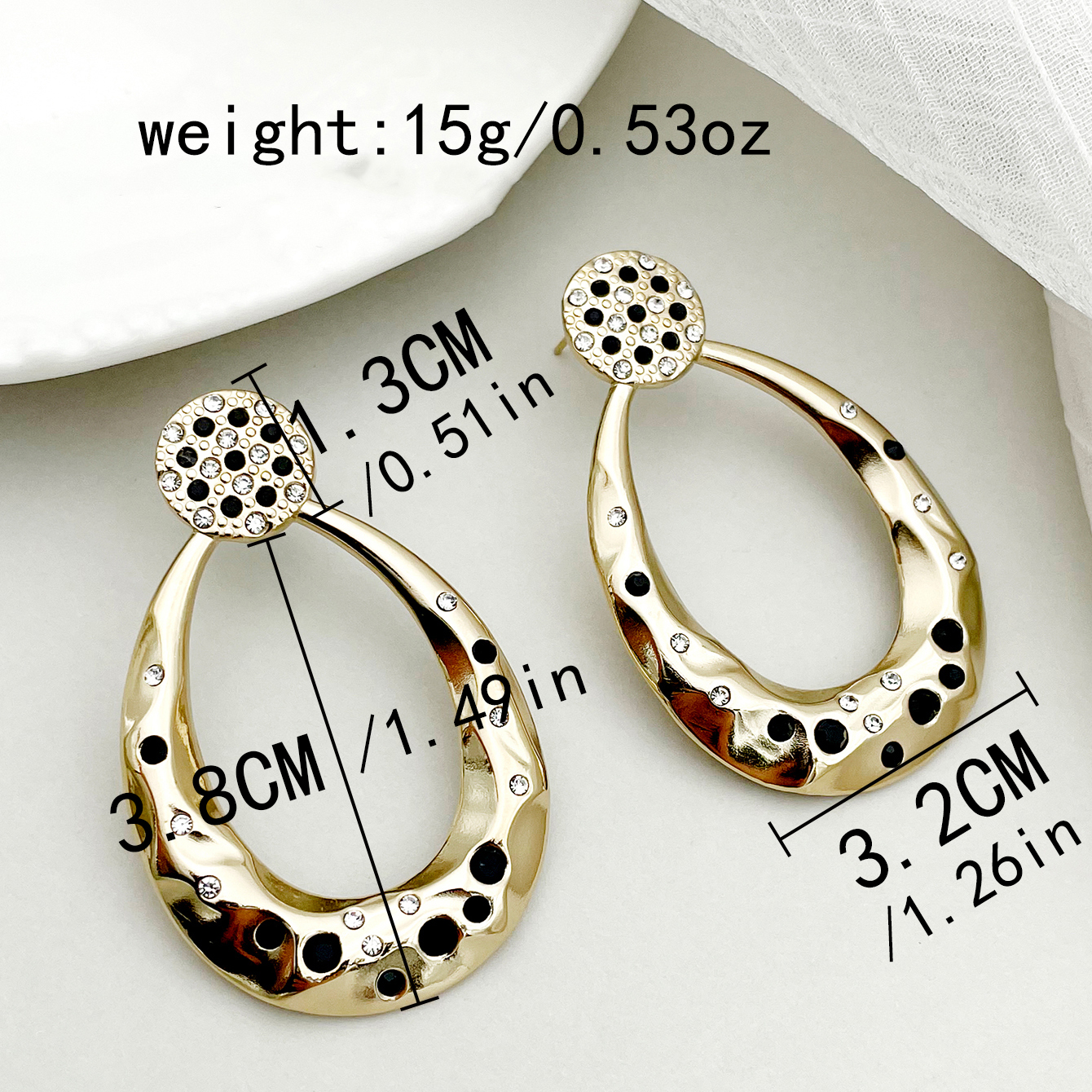 1 Pair Basic Modern Style Classic Style Round Flower Plating 304 Stainless Steel Gold Plated Drop Earrings display picture 3