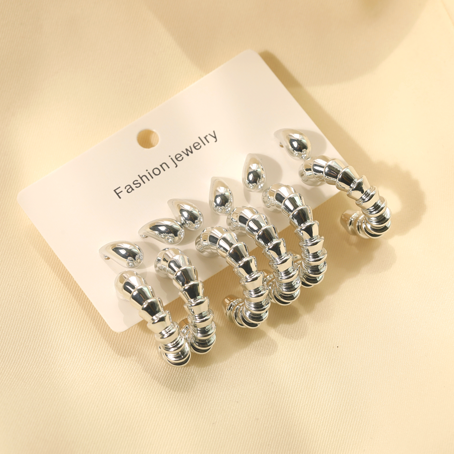1 Set Hip-Hop Vintage Style Water Droplets CCB Ear Studs display picture 1