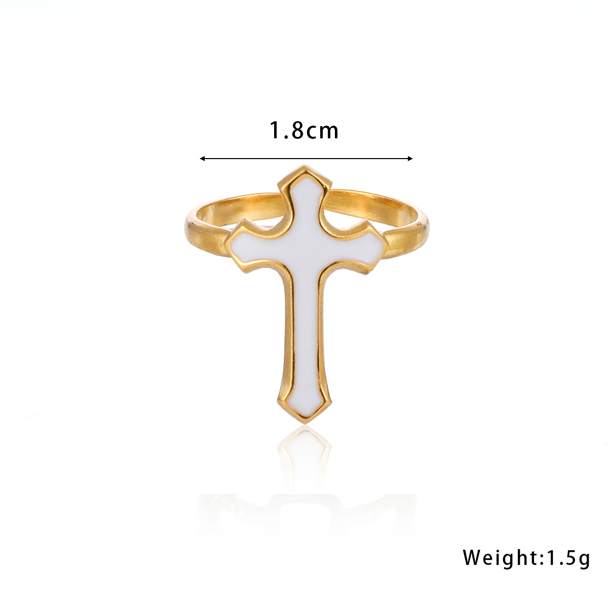 Elegant Classic Style Cross 304 Stainless Steel 18K Gold Plated Open Rings In Bulk display picture 2