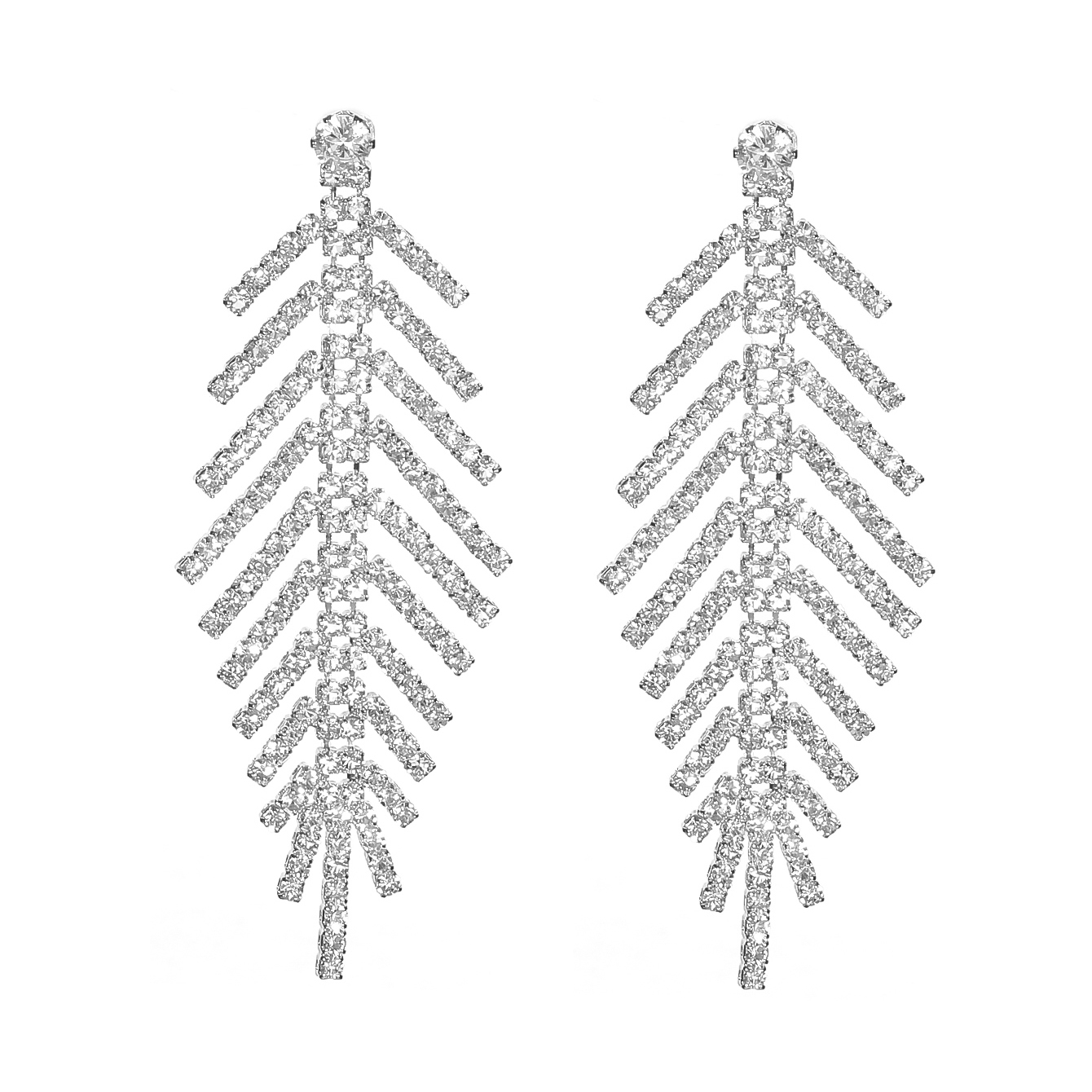 1 Pair Simple Style Classic Style Solid Color Inlay Copper Alloy Rhinestones Drop Earrings display picture 2