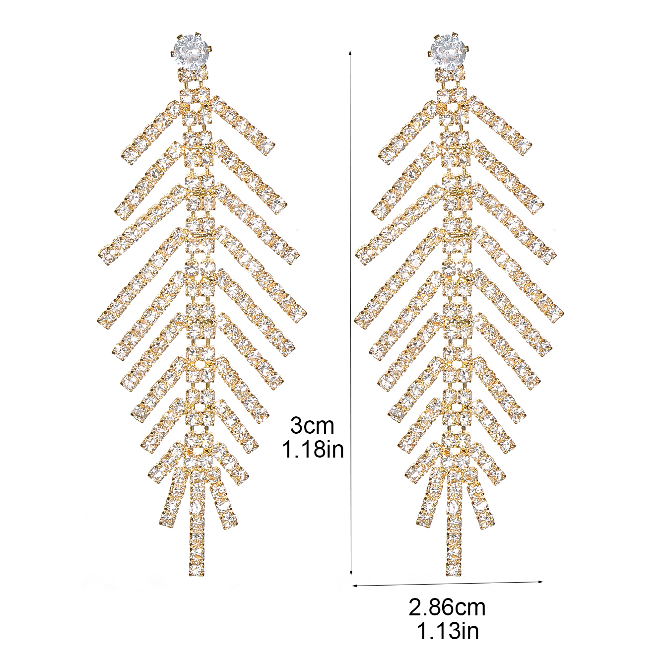 1 Pair Simple Style Classic Style Solid Color Inlay Copper Alloy Rhinestones Drop Earrings display picture 8
