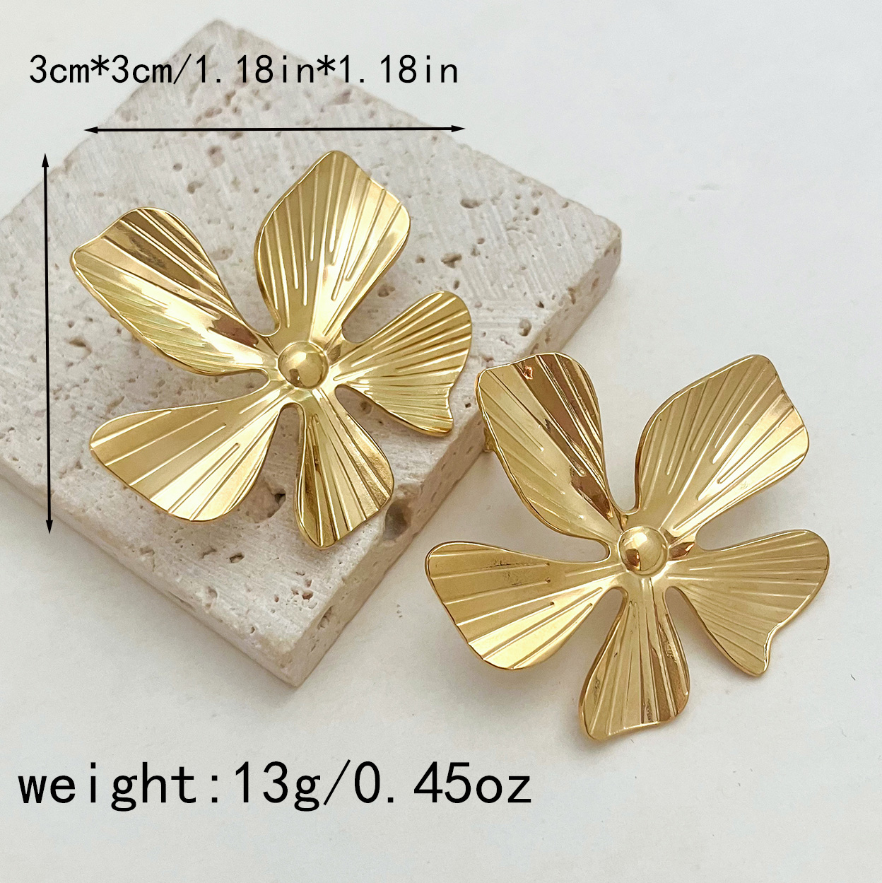 1 Pair Fairy Style Sweet Korean Style Round Flower Lotus Leaf HD-18918 Inlay 304 Stainless Steel Rhinestones Gold Plated Ear Studs display picture 2