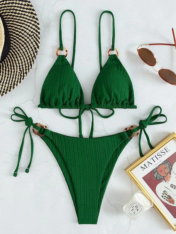 Women's Solid Color 2 Piece Set Bikinis display picture 20