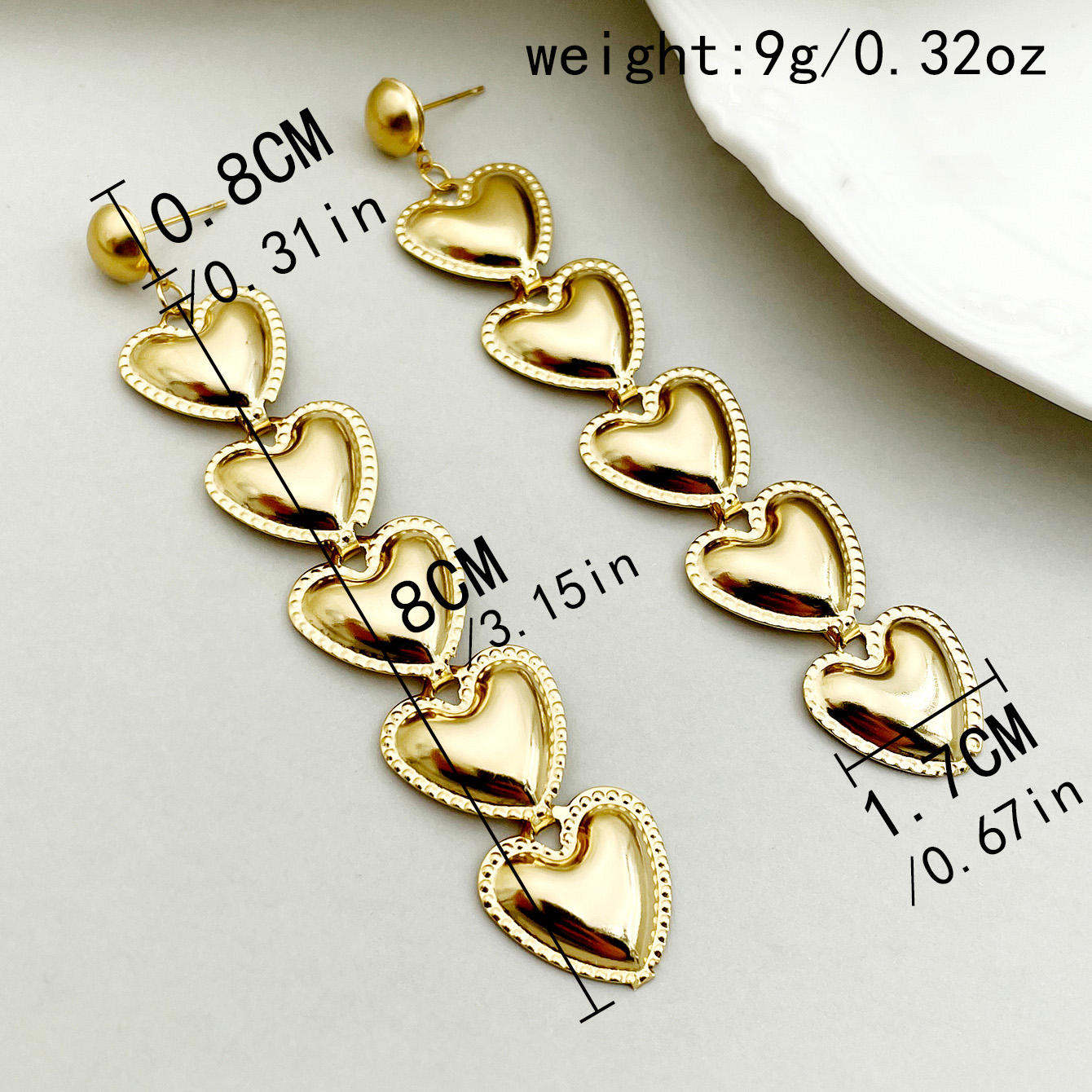 1 Pair IG Style Fairy Style Korean Style Leaves Heart Shape Feather 304 Stainless Steel 14K Gold Plated Drop Earrings display picture 2