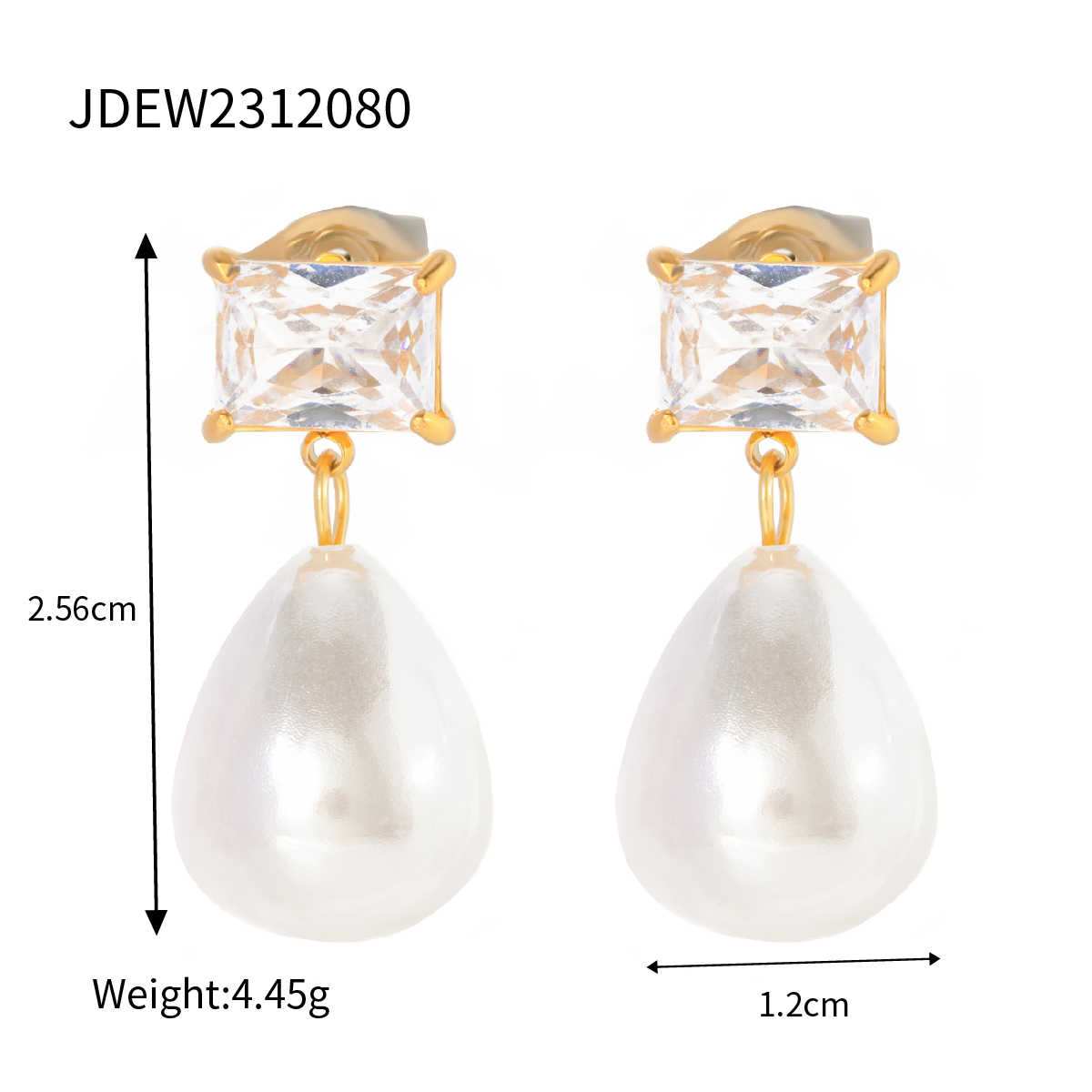 1 Pair IG Style Elegant Water Droplets Pearl Inlay 304 Stainless Steel Zircon 18K Gold Plated Drop Earrings display picture 1