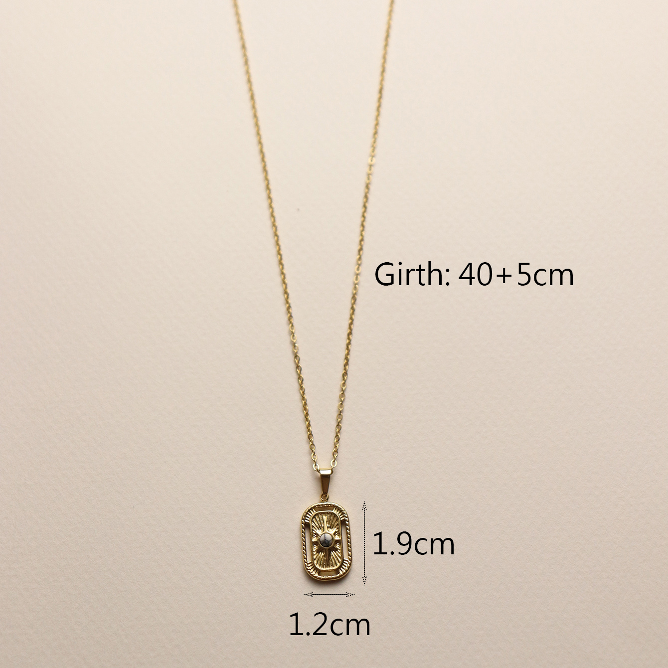 304 Stainless Steel 18K Gold Plated IG Style Elegant Streetwear Inlay Round Square Moon Turquoise Zircon Pendant Necklace display picture 11