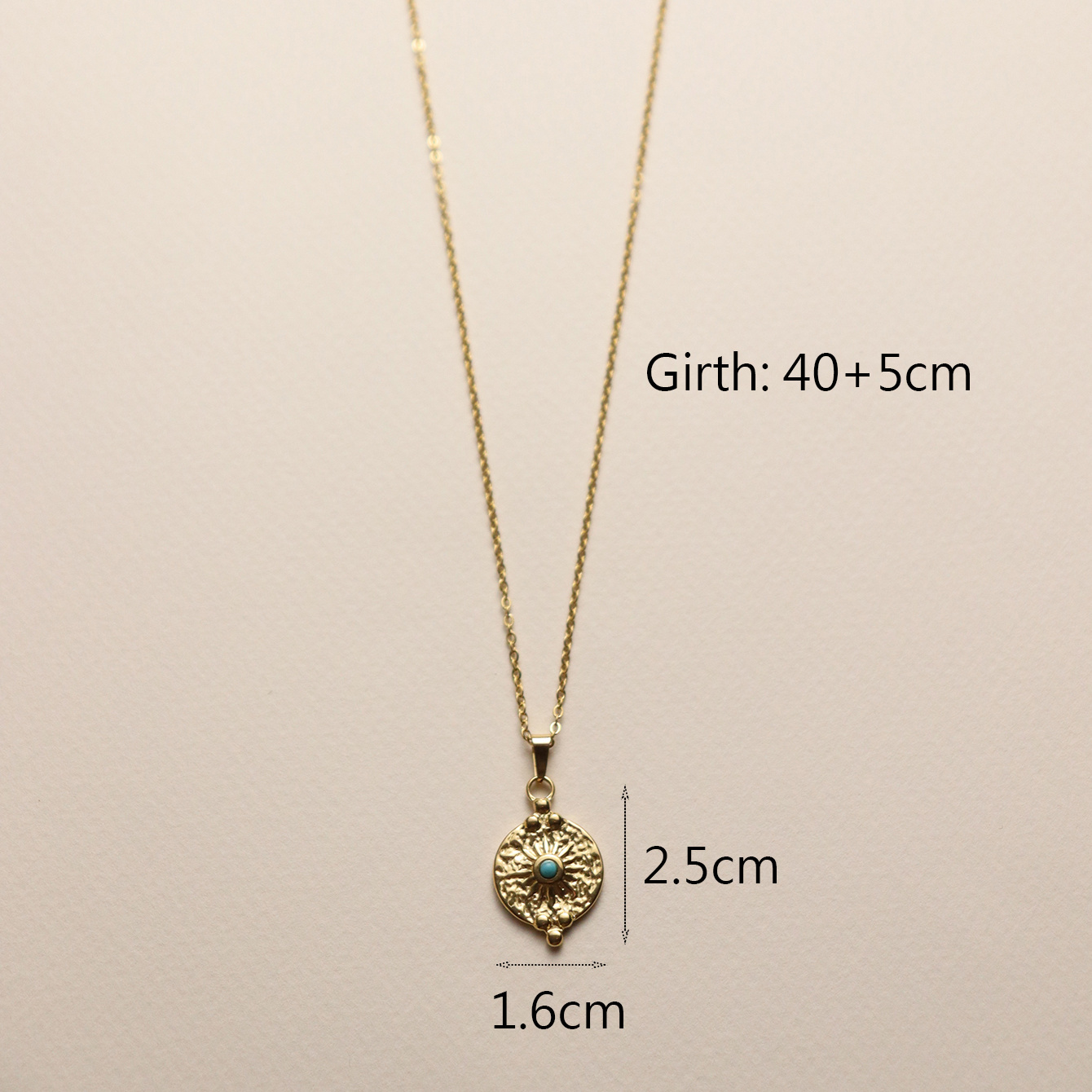 304 Stainless Steel 18K Gold Plated IG Style Elegant Streetwear Inlay Round Square Moon Turquoise Zircon Pendant Necklace display picture 14