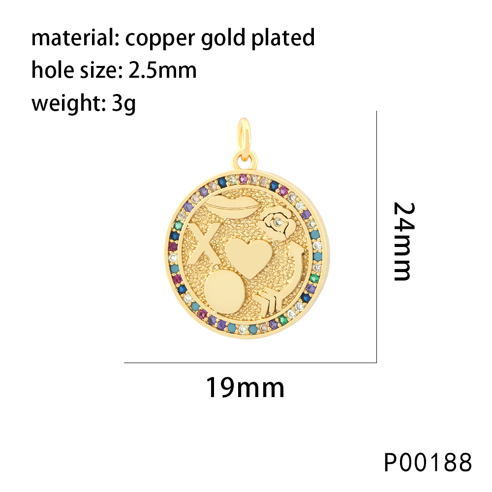 1 Piece 25*15mm Copper Zircon 18K Gold Plated Geometric Devil's Eye Heart Shape Pendant Chain display picture 8
