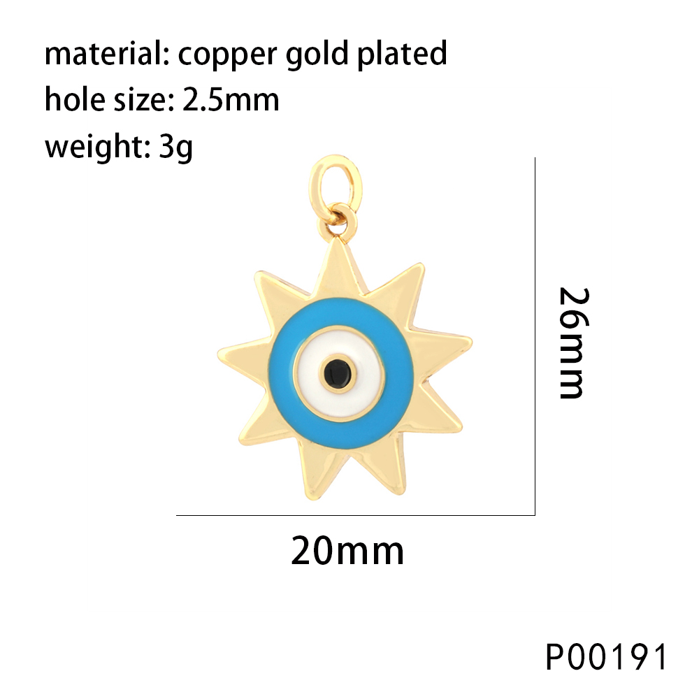 1 Piece 25*15mm Copper Zircon 18K Gold Plated Geometric Devil's Eye Heart Shape Pendant Chain display picture 6