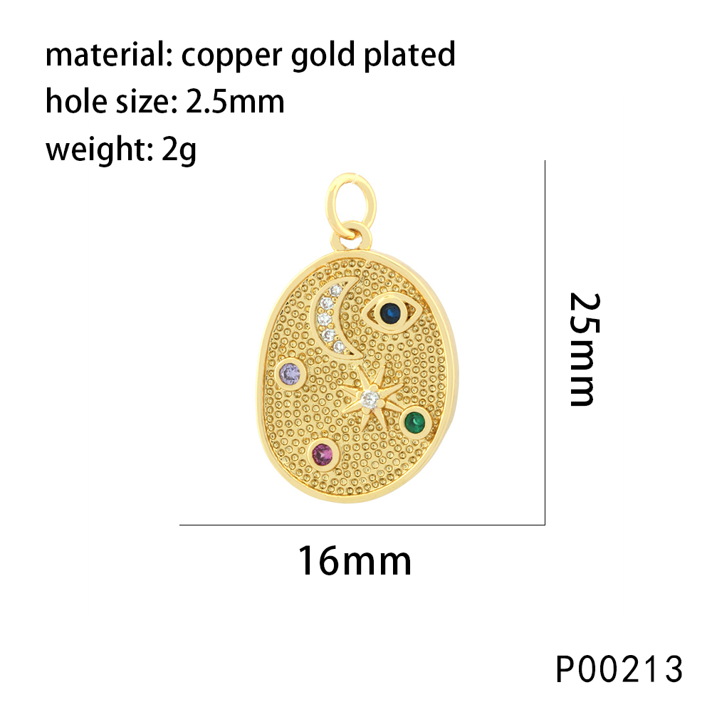 1 Piece 25*15mm Copper Zircon 18K Gold Plated Geometric Devil's Eye Heart Shape Pendant Chain display picture 5