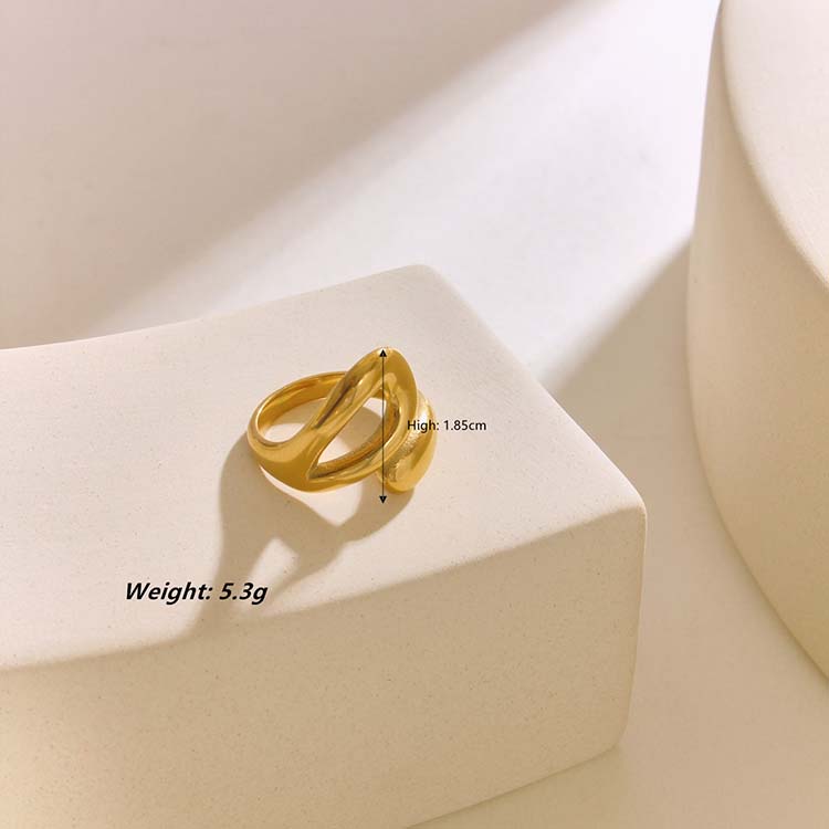 Simple Style Classic Style Solid Color 304 Stainless Steel 18K Gold Plated Rings In Bulk display picture 12
