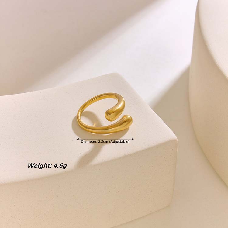 Simple Style Classic Style Solid Color 304 Stainless Steel 18K Gold Plated Rings In Bulk display picture 7