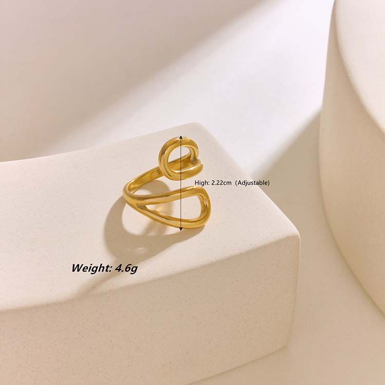 Simple Style Classic Style Solid Color 304 Stainless Steel 18K Gold Plated Rings In Bulk display picture 17