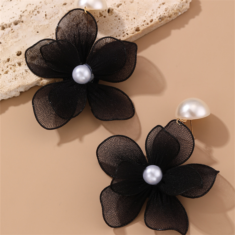 1 Pair Cute Sweet Flower Patchwork Cloth Drop Earrings display picture 15