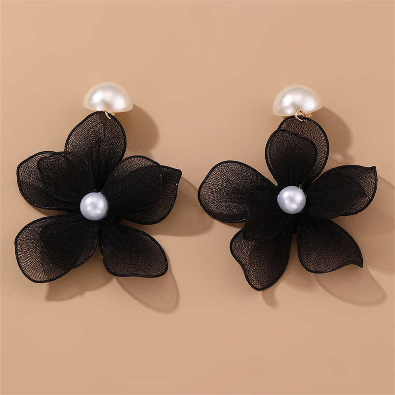 1 Pair Cute Sweet Flower Patchwork Cloth Drop Earrings display picture 16