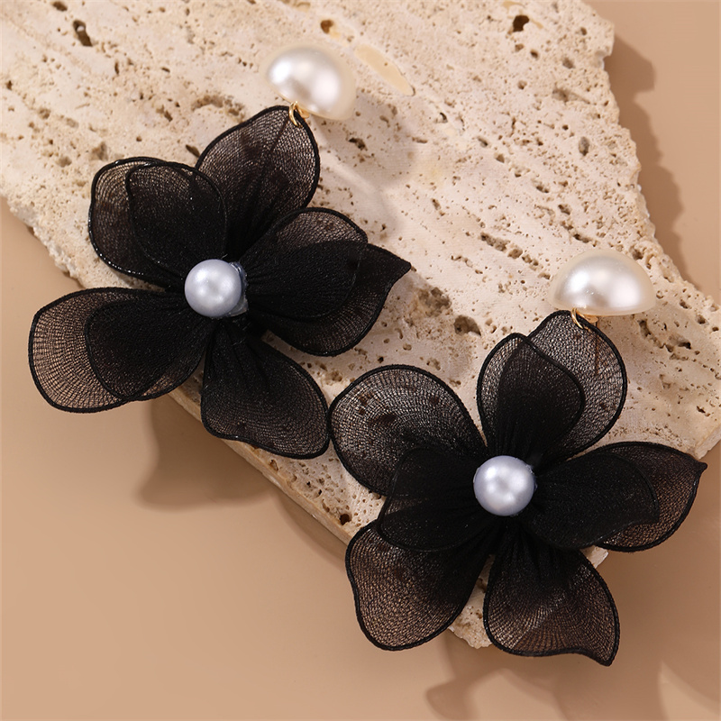 1 Pair Cute Sweet Flower Patchwork Cloth Drop Earrings display picture 18