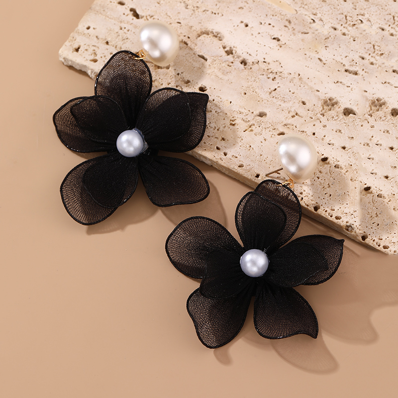 1 Pair Cute Sweet Flower Patchwork Cloth Drop Earrings display picture 19