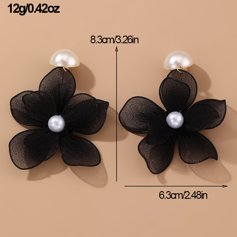 1 Pair Cute Sweet Flower Patchwork Cloth Drop Earrings display picture 20
