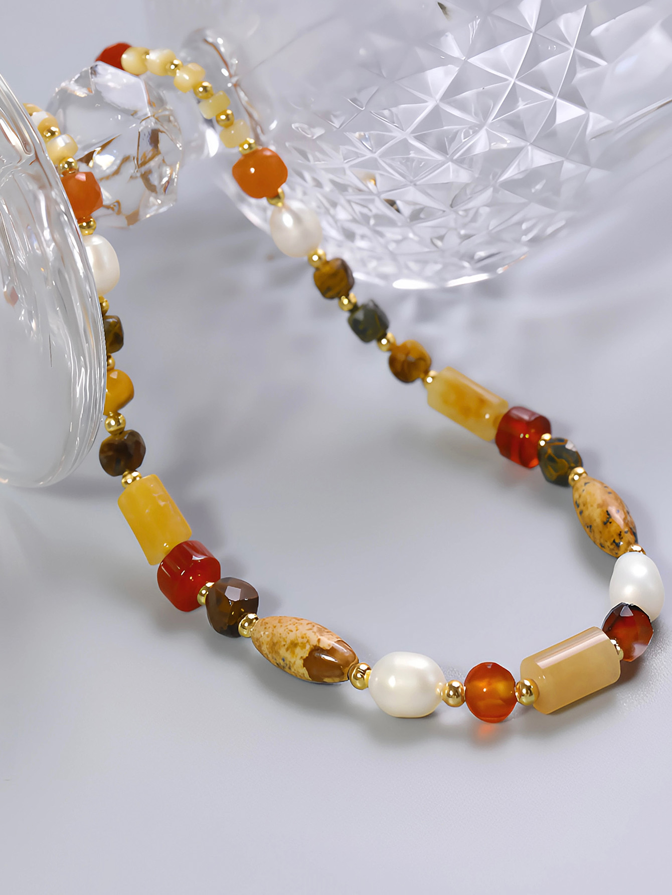 Wholesale Jewelry Ethnic Style Bohemian Classic Style Geometric Freshwater Pearl Stone Shell 18K Gold Plated Beaded Necklace display picture 2