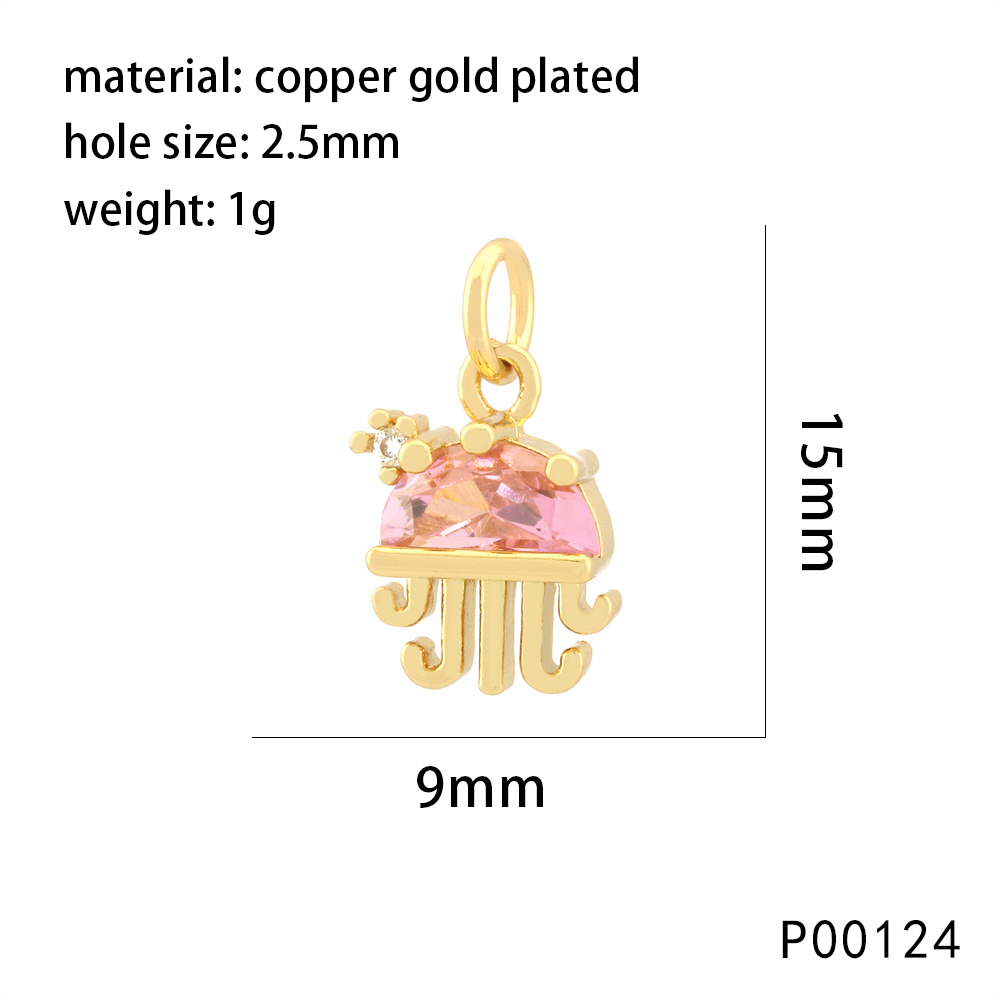 1 Piece 15*9mm Copper Zircon 18K Gold Plated Starfish Hippocampus Pendant Chain display picture 6
