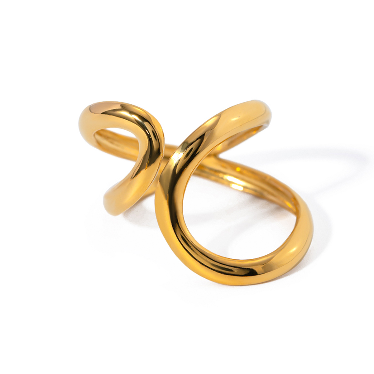 IG-Stil Basic Klassischer Stil Geometrisch Einfarbig Edelstahl 304 18 Karat Vergoldet Offener Ring In Masse display picture 7