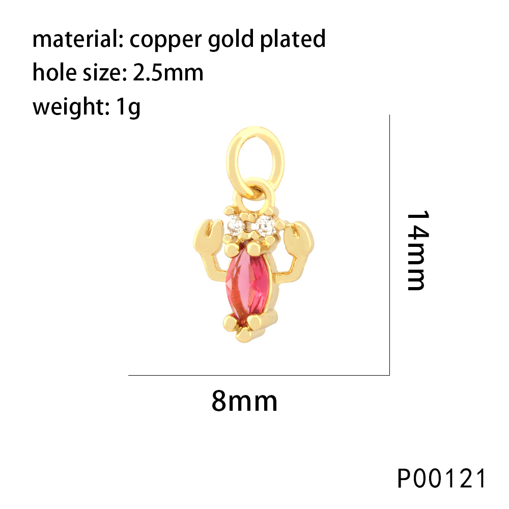 1 Piece 15*9mm Copper Zircon 18K Gold Plated Starfish Hippocampus Pendant Chain display picture 10