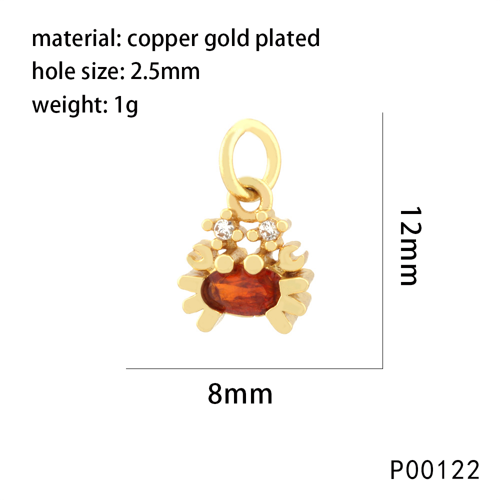 1 Piece 15*9mm Copper Zircon 18K Gold Plated Starfish Hippocampus Pendant Chain display picture 13