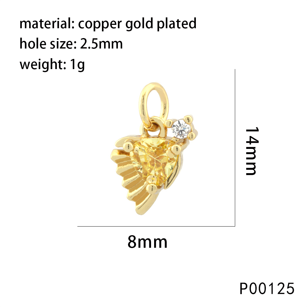 1 Piece 15*9mm Copper Zircon 18K Gold Plated Starfish Hippocampus Pendant Chain display picture 7