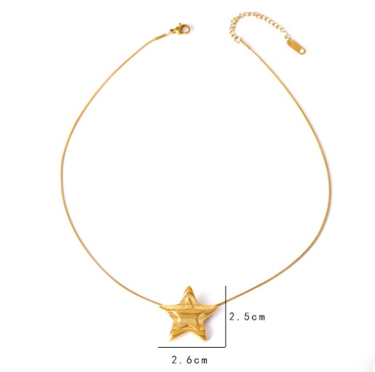 Acier Inoxydable 304 Plaqué Or 18K Style Simple Style Classique Placage Star Forme De Cœur Pendentif display picture 2