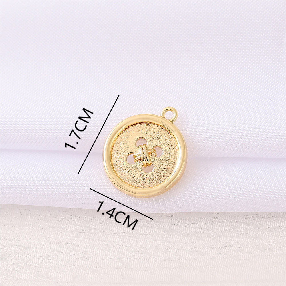 1 Piece 17*14mm Copper 18K Gold Plated Round Polished Pendant display picture 2