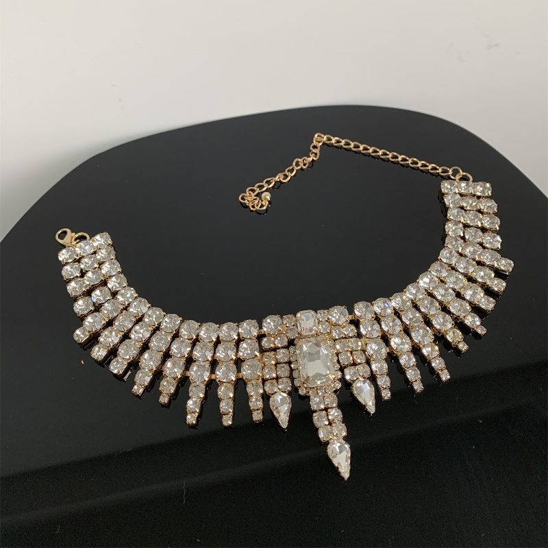 Wholesale Jewelry Elegant Lady Geometric Tassel Alloy Copper Rhinestones Gold Plated Silver Plated Inlay Choker display picture 26